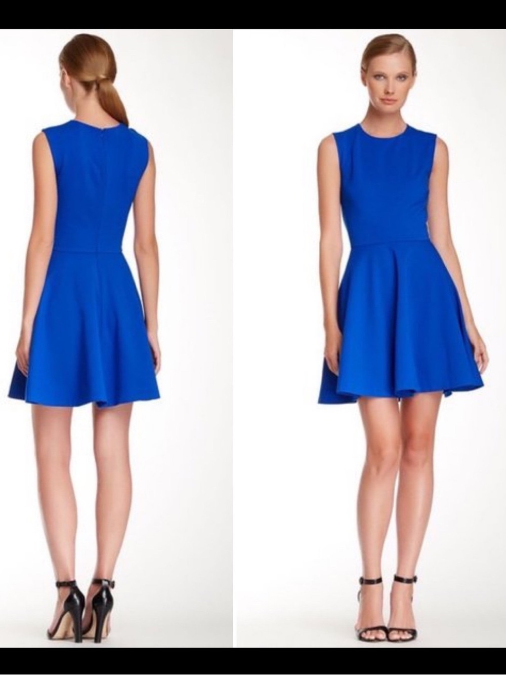 Diane Von Furstenberg Size 14 Jeannie Blue Fit Flare Mini Skater Dress